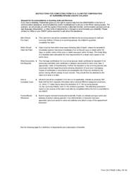 Form CA-5 Claim for Compensation by Surviving Spouse and/or Children, Page 3