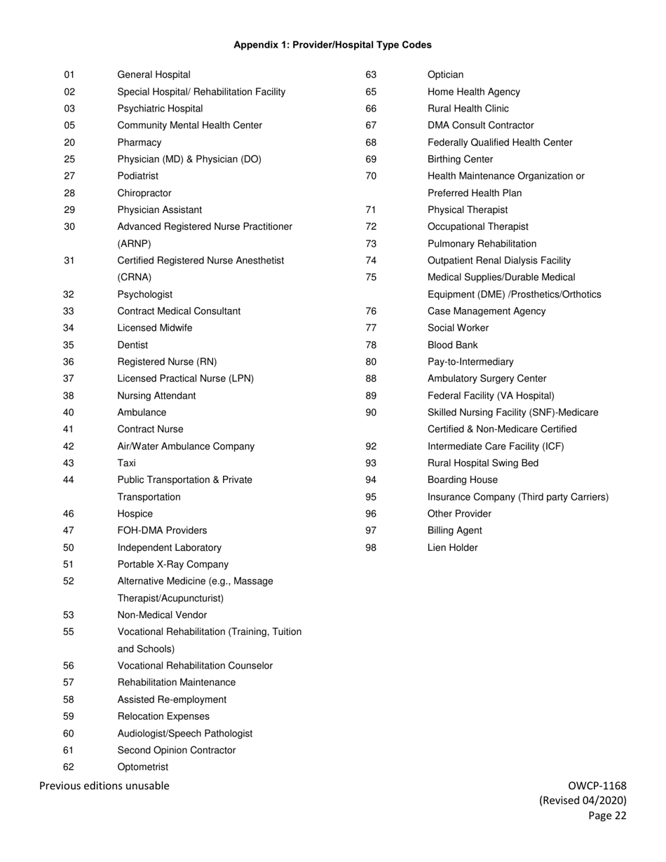 Form OWCP-1168 Provider Enrollment Form, Page 24