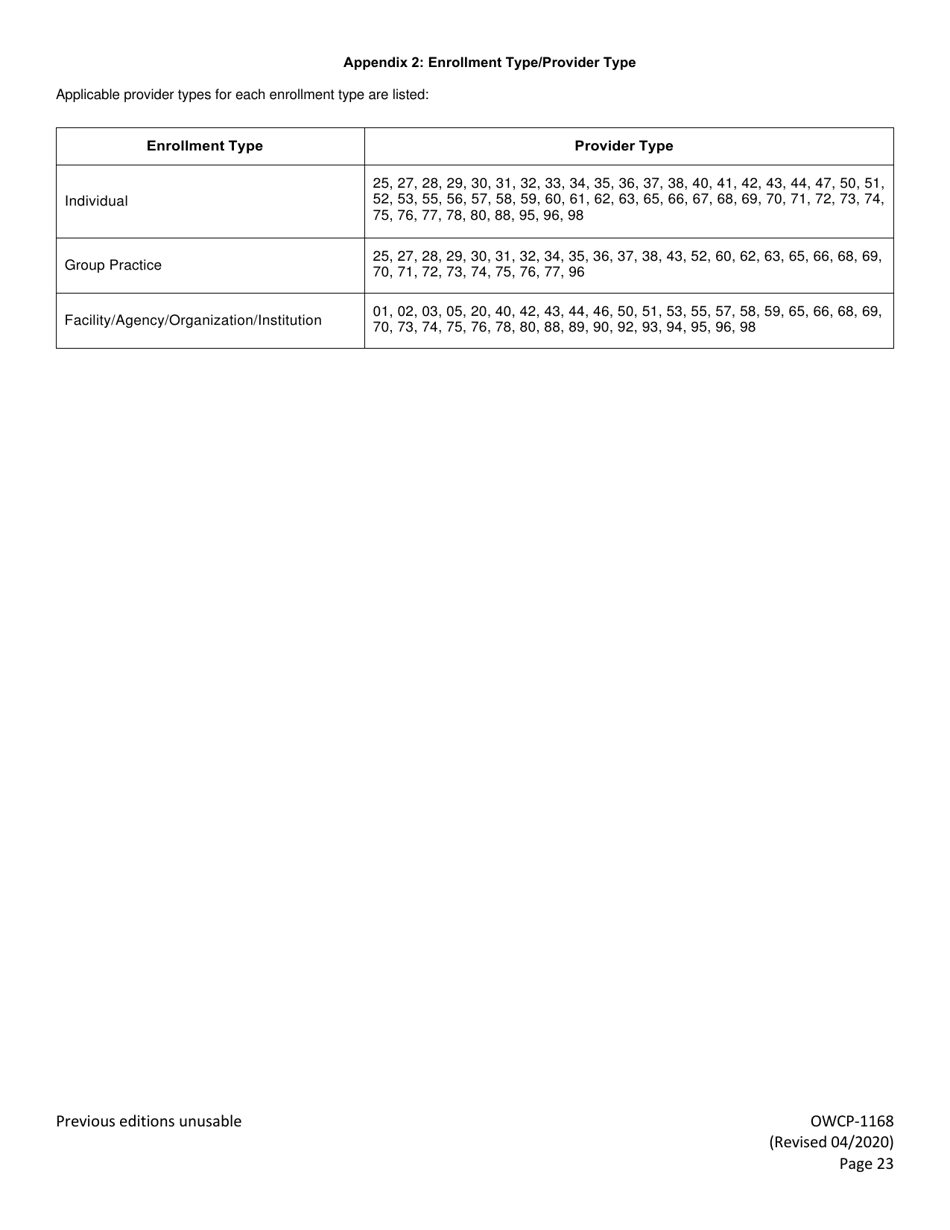 Form OWCP-1168 Provider Enrollment Form, Page 25
