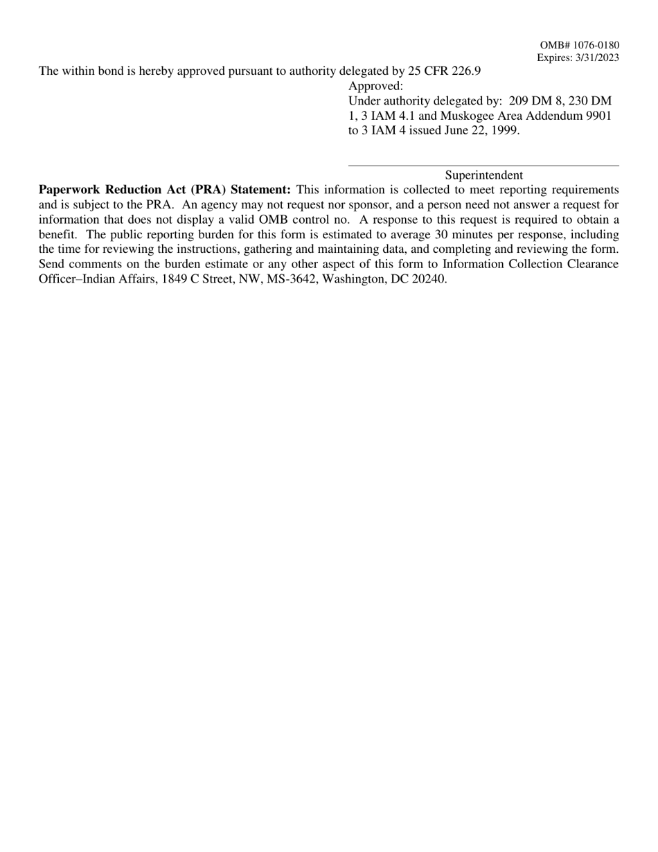 Form D Osage Mining Leases Bond, Page 3