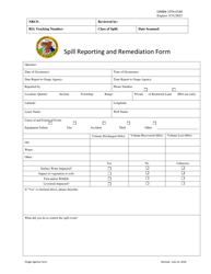 Document preview: Spill Reporting and Remediation Form