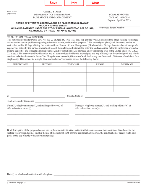 Form 3830-003  Printable Pdf
