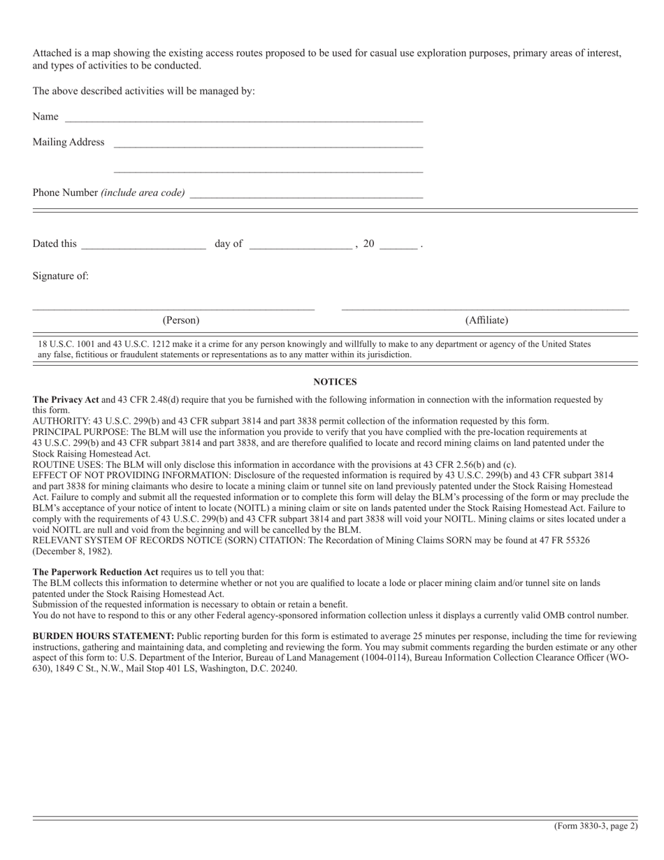 Form 3830-003 Download Fillable Pdf Or Fill Online Notice Of Intent To 