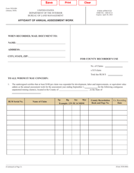 Document preview: Form 3830-004 Affidavit of Annual Assessment Work