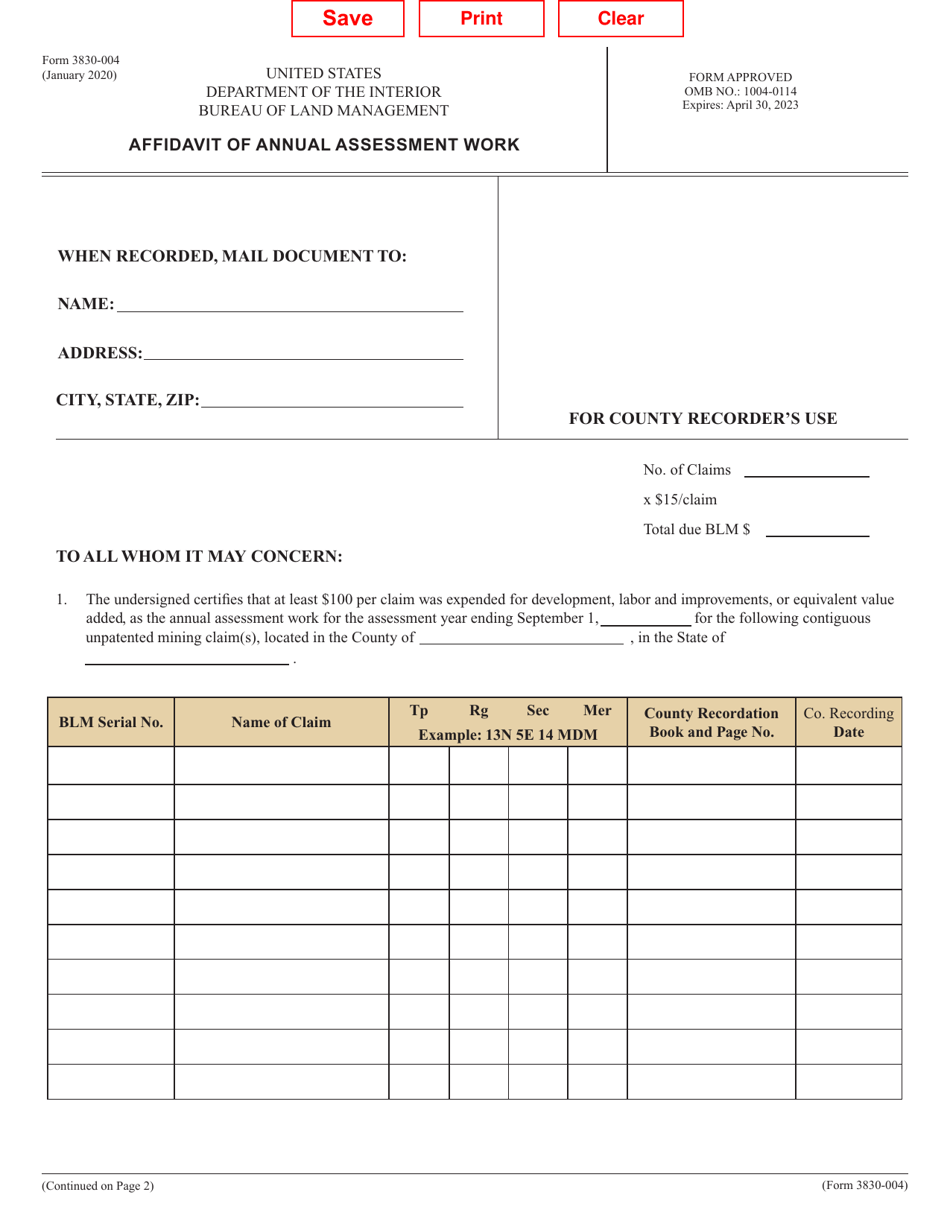 Form 3830-004 - Fill Out, Sign Online and Download Fillable PDF ...