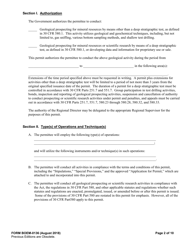 Form BOEM-0136 Permit for Geological Prospecting for Mineral Resources or Scientific Research on the Outer Continental Shelf Related to Minerals Other Than Oil., Gas, and Sulphur, Page 2