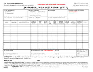 Form BSEE-0128 Semiannual Well Test Report (Swtr)