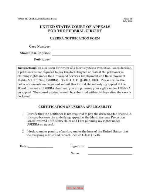 Form 6B Userra Notification Form