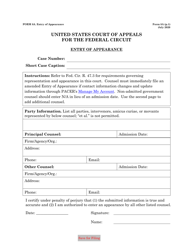 Document preview: Form 8A Entry of Appearance