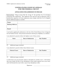 Document preview: Form 21 Application for Admission to the Bar