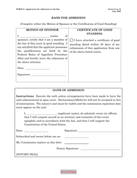 Form 21 Application for Admission to the Bar, Page 2