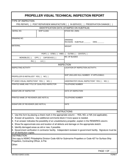 Form NAVSEA9245/3  Printable Pdf