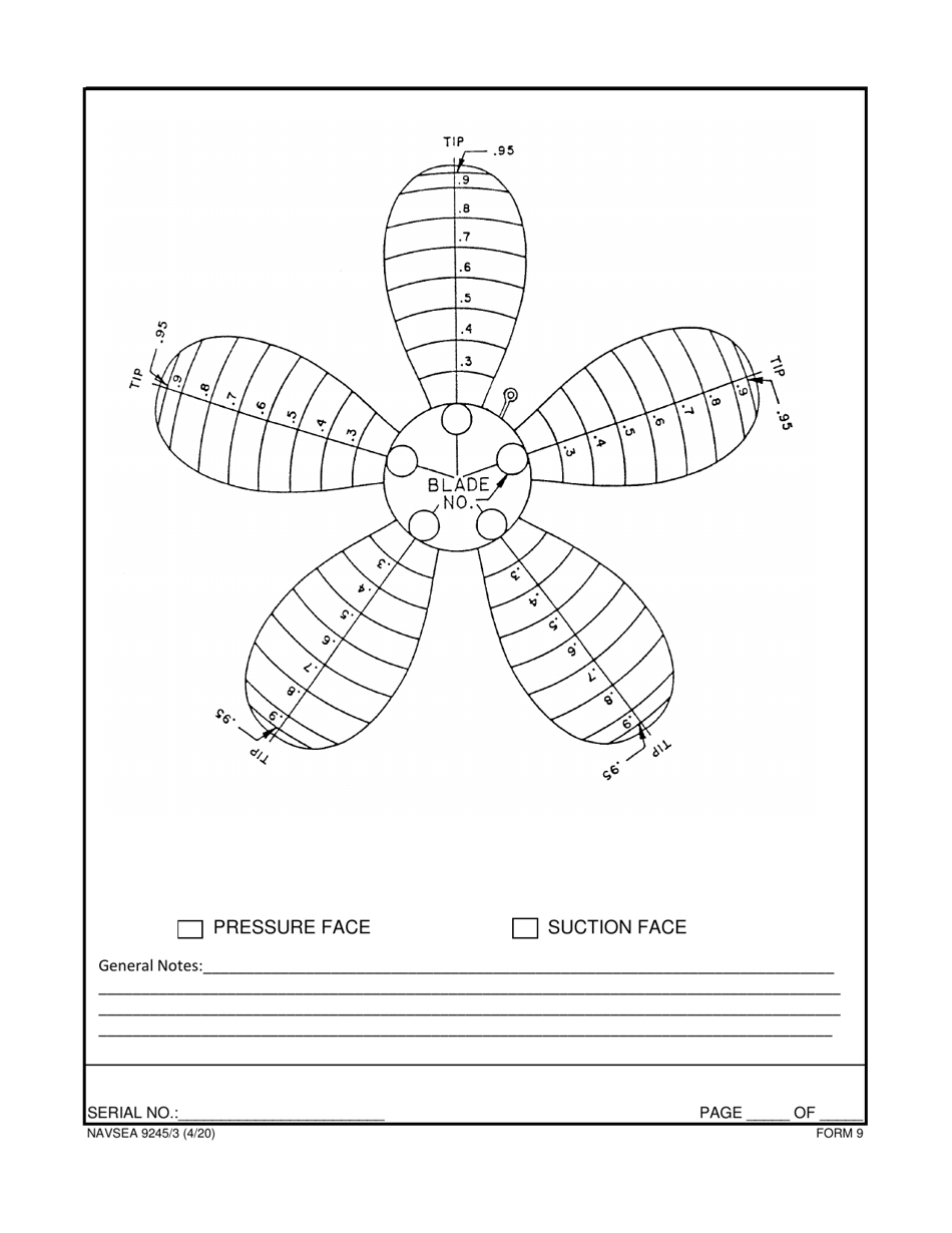 Form NAVSEA9245 / 3 Propeller Visual Technical Inspection Report, Page 10