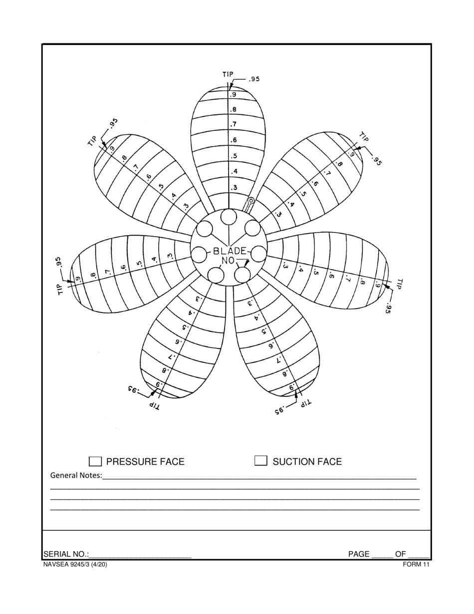 Form NAVSEA9245 / 3 Propeller Visual Technical Inspection Report, Page 12