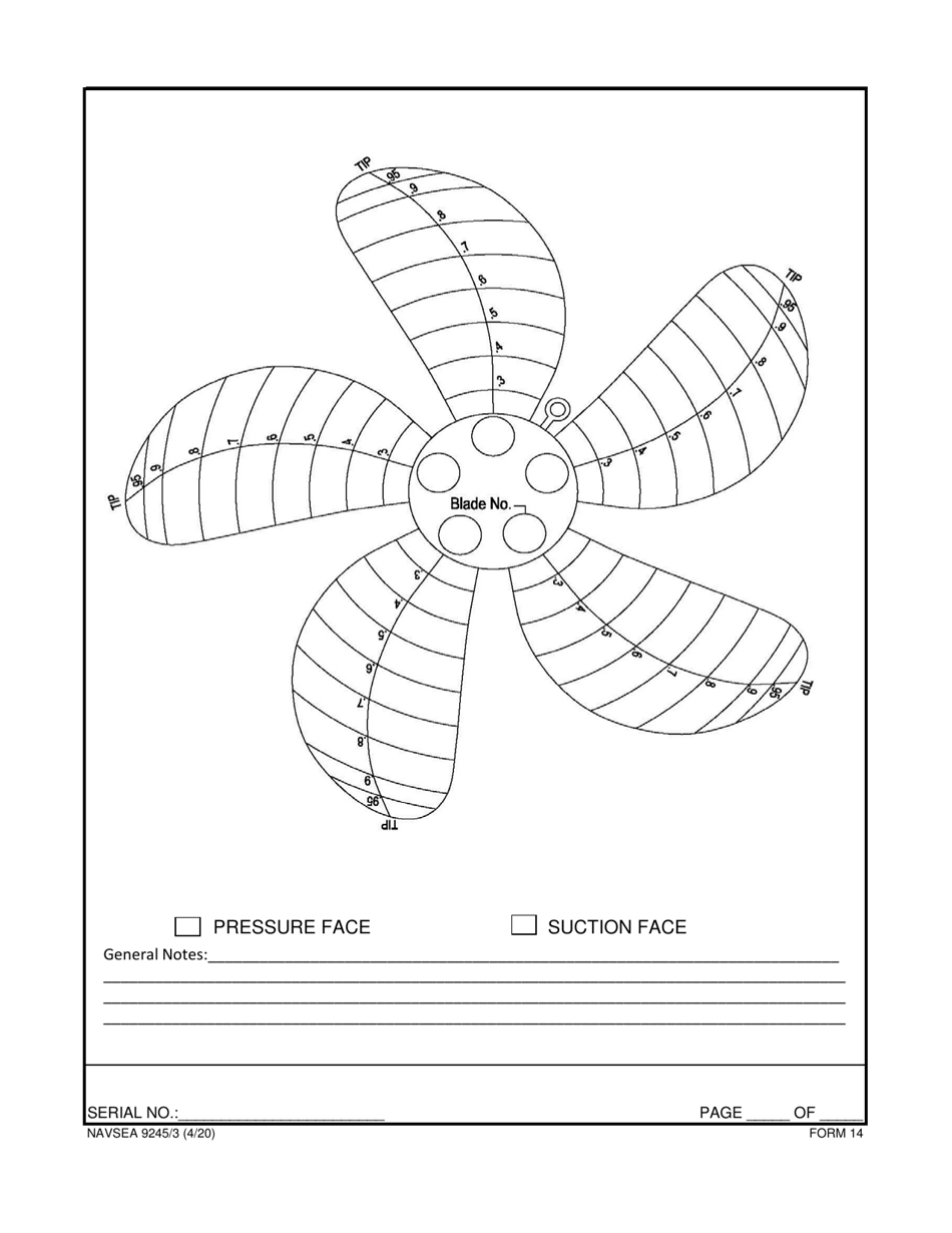 Form NAVSEA9245 / 3 Propeller Visual Technical Inspection Report, Page 15