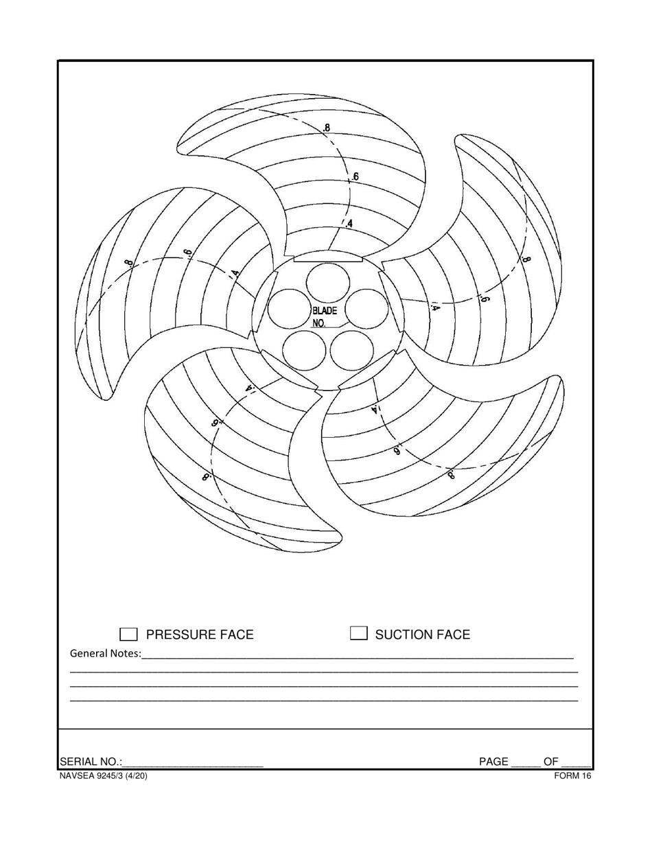 Form NAVSEA9245 / 3 Propeller Visual Technical Inspection Report, Page 17