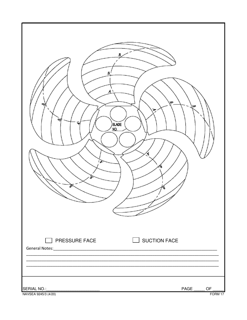 Form NAVSEA9245 / 3 Propeller Visual Technical Inspection Report, Page 18