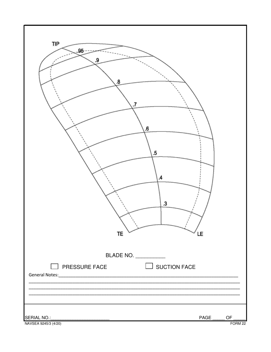 Form NAVSEA9245 / 3 Propeller Visual Technical Inspection Report, Page 23