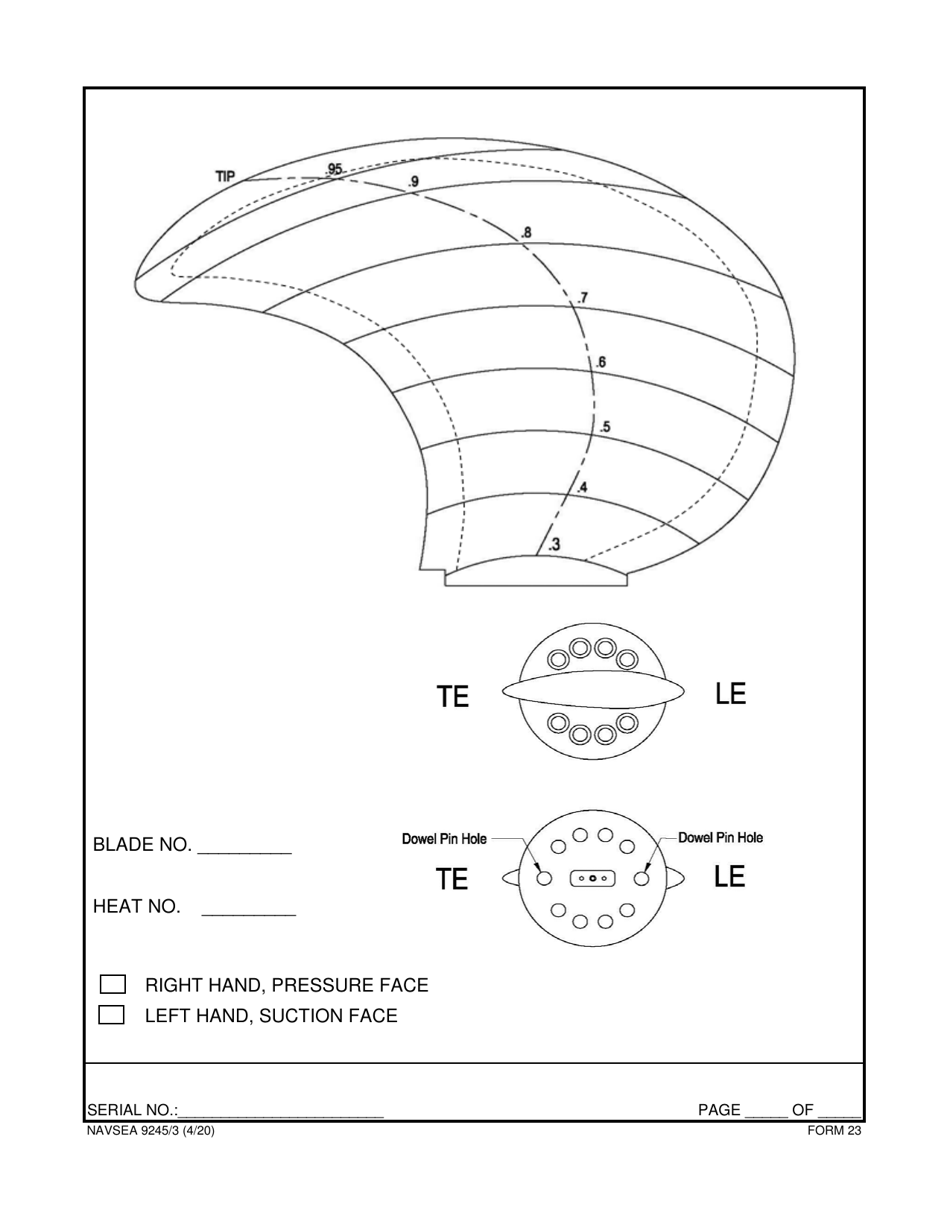 Form NAVSEA9245 / 3 Propeller Visual Technical Inspection Report, Page 24