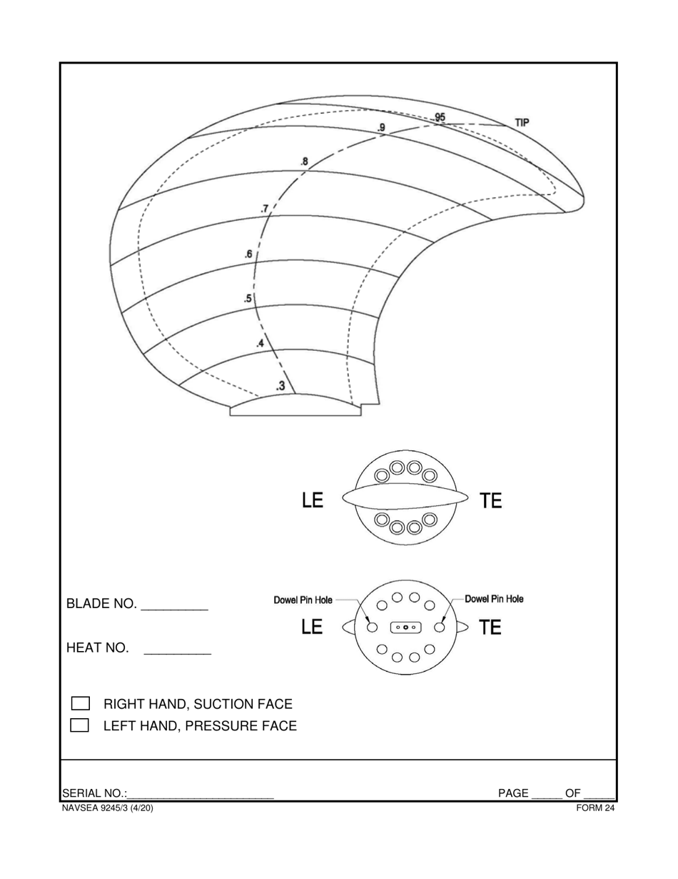 Form NAVSEA9245 / 3 Propeller Visual Technical Inspection Report, Page 25
