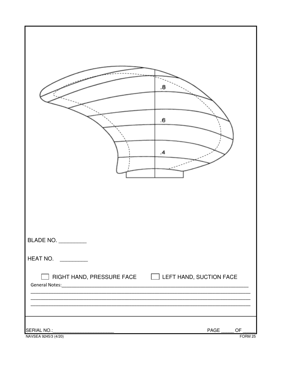 Form NAVSEA9245 / 3 Propeller Visual Technical Inspection Report, Page 26