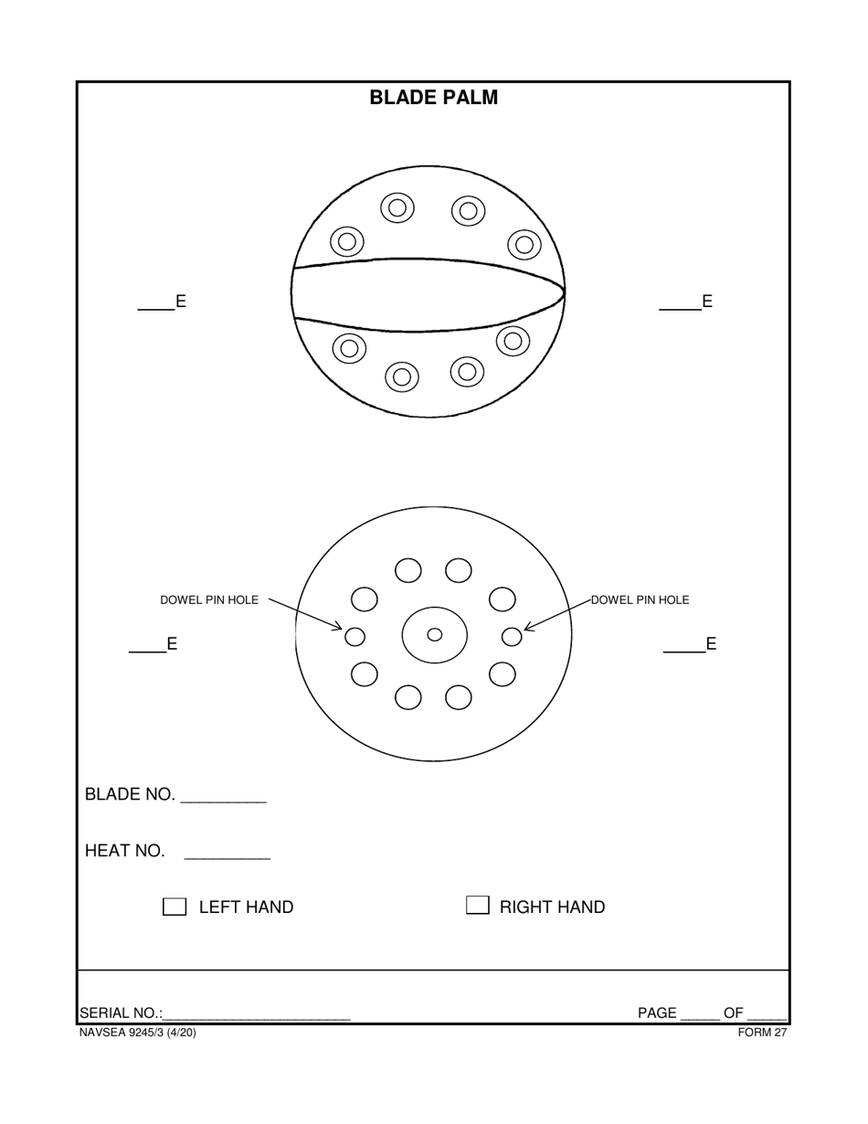 Form NAVSEA9245 / 3 Propeller Visual Technical Inspection Report, Page 28