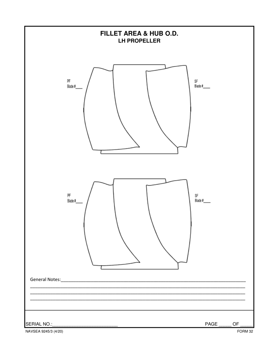 Form NAVSEA9245 / 3 Propeller Visual Technical Inspection Report, Page 33