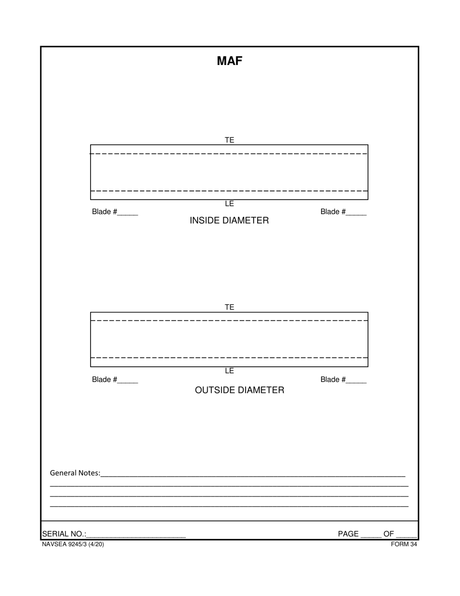 Form NAVSEA9245 / 3 Propeller Visual Technical Inspection Report, Page 35