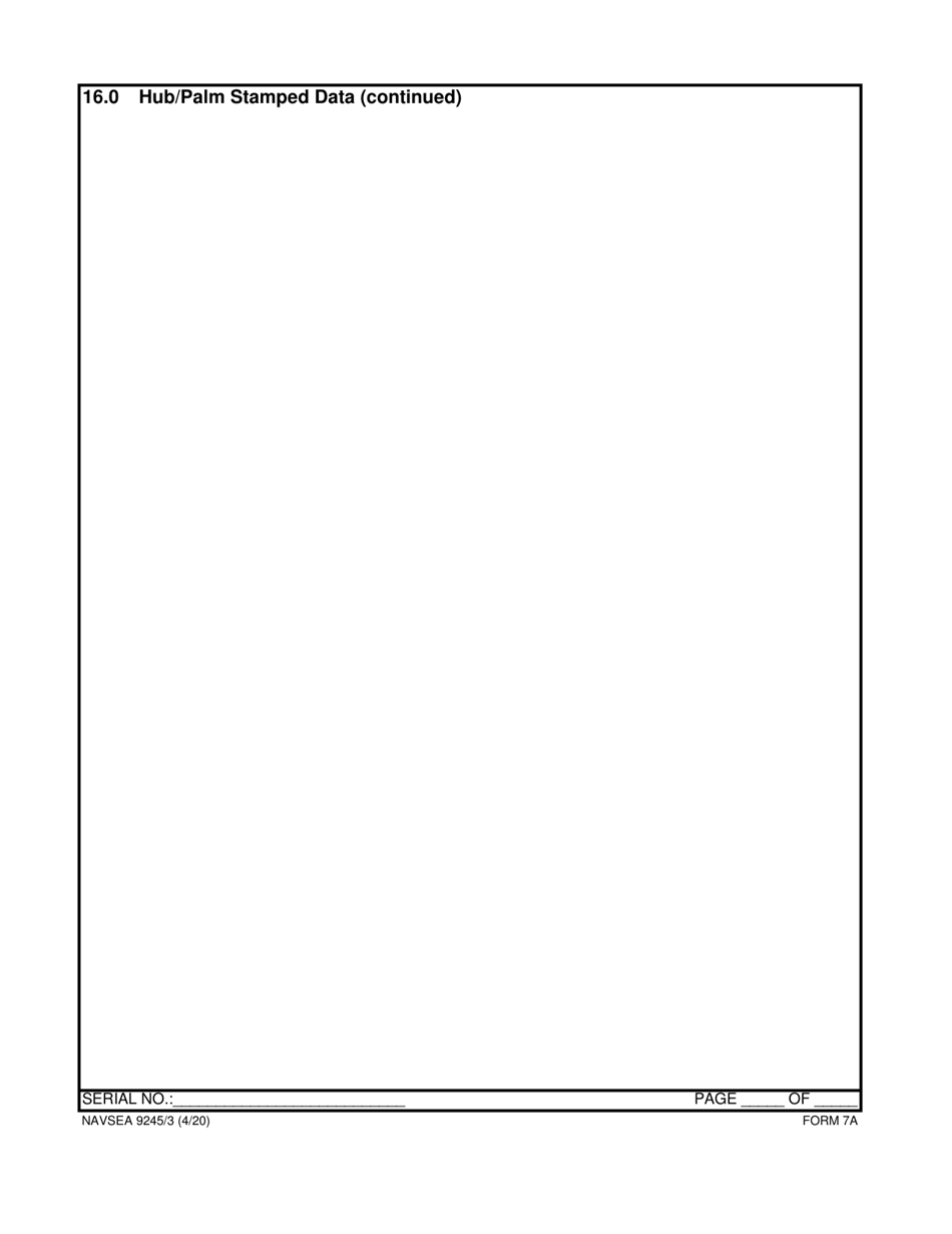 Form NAVSEA9245 / 3 Propeller Visual Technical Inspection Report, Page 8