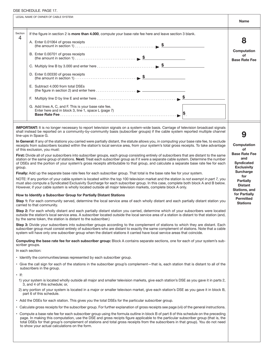 Form SA3 Statement of Account for Secondary Transmissions by Cable Systems (Long Form), Page 20