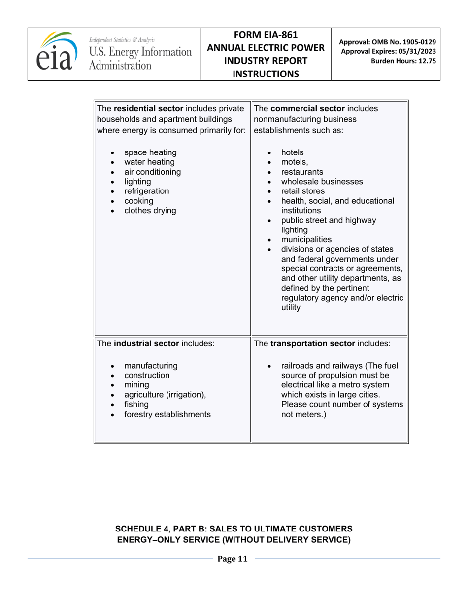 Instructions for Form EIA-861 Annual Electric Power Industry Report, Page 11