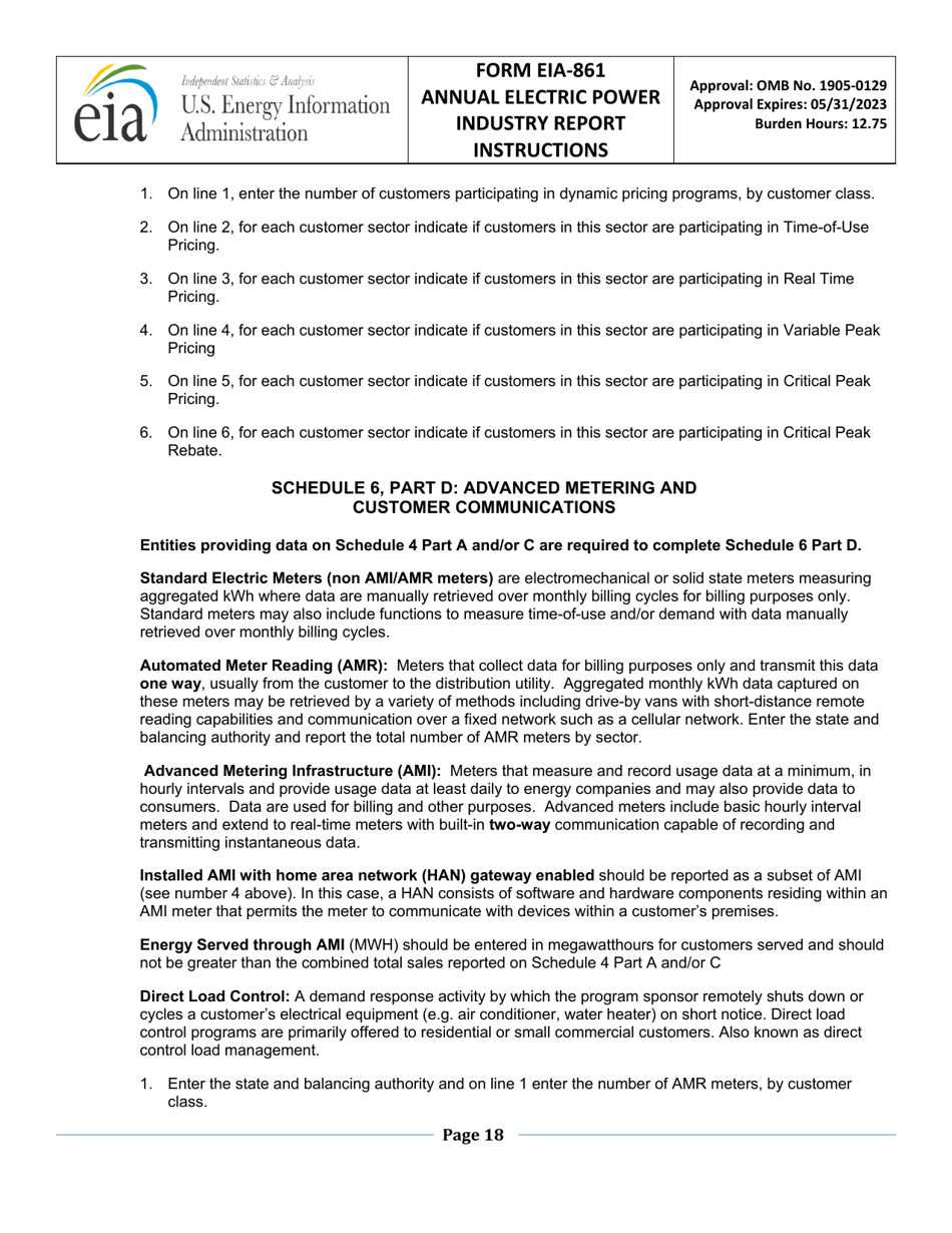 Instructions for Form EIA-861 Annual Electric Power Industry Report, Page 18