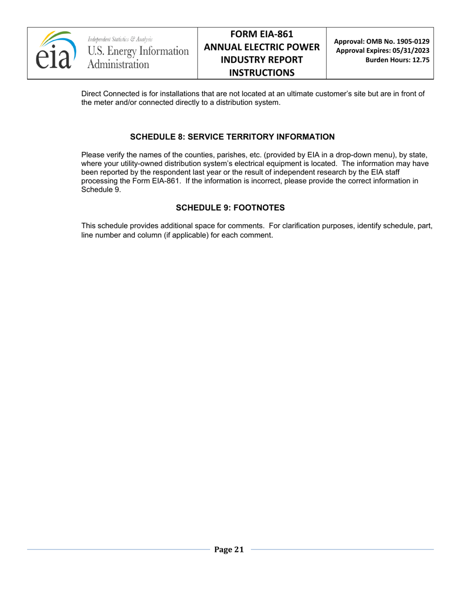 Instructions for Form EIA-861 Annual Electric Power Industry Report, Page 21