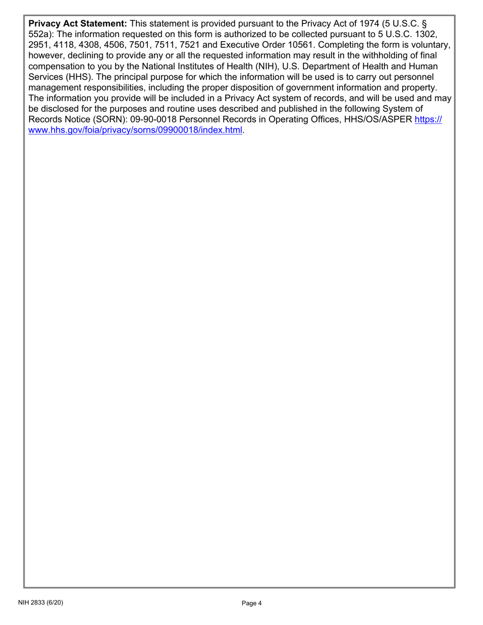 Form NIH2833 Nih Award Nomination, Page 4