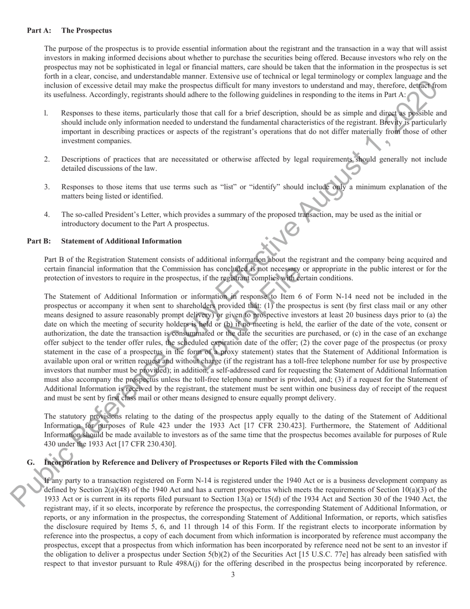 Form N-14 (SEC Form 2106) Registration Statement Under the Securities Act of 1933, Page 5