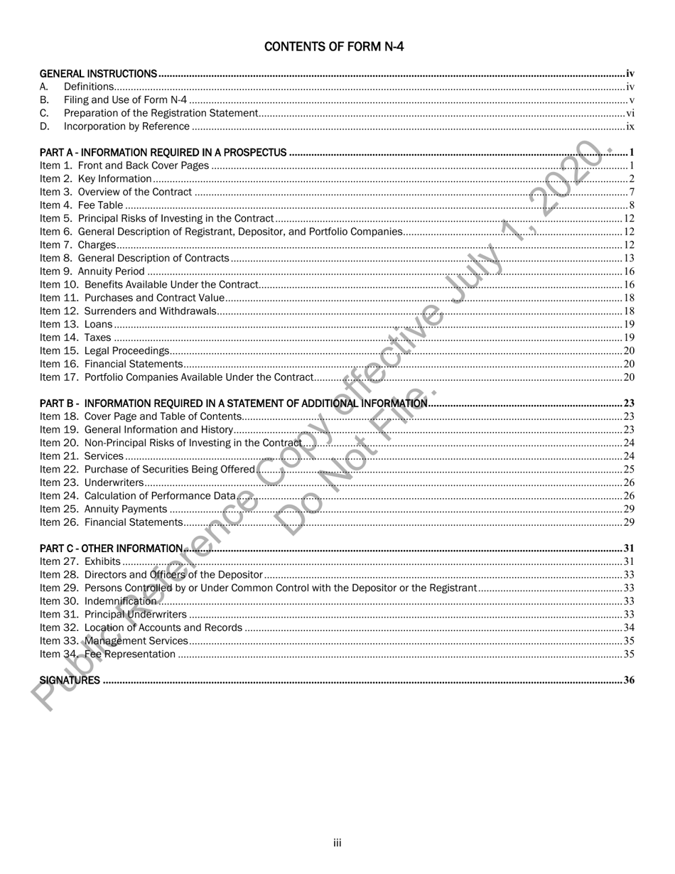 Form N-4 (SEC Form 2125) Registration Statement of Separate Accounts Organized as Unit Investment Trusts, Page 4