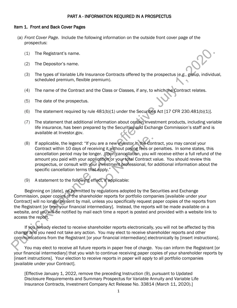 Form N-6 (SEC Form 2567) Registration Statement for Separate Accounts Organized as Unit Investment Trusts That Offer Variable Life Insurance Policies, Page 12