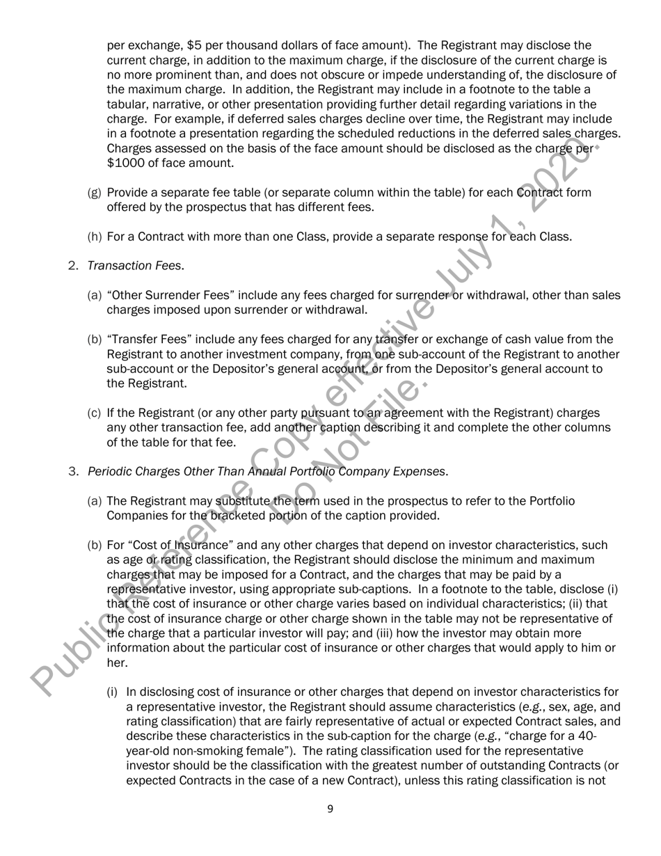 Form N-6 (SEC Form 2567) Registration Statement for Separate Accounts Organized as Unit Investment Trusts That Offer Variable Life Insurance Policies, Page 20