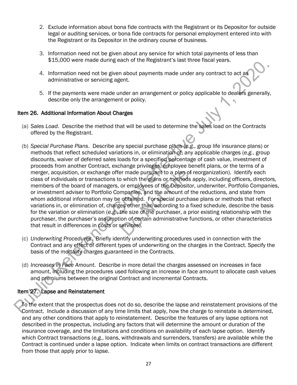 Form N-6 (SEC Form 2567) Registration Statement for Separate Accounts Organized as Unit Investment Trusts That Offer Variable Life Insurance Policies, Page 38