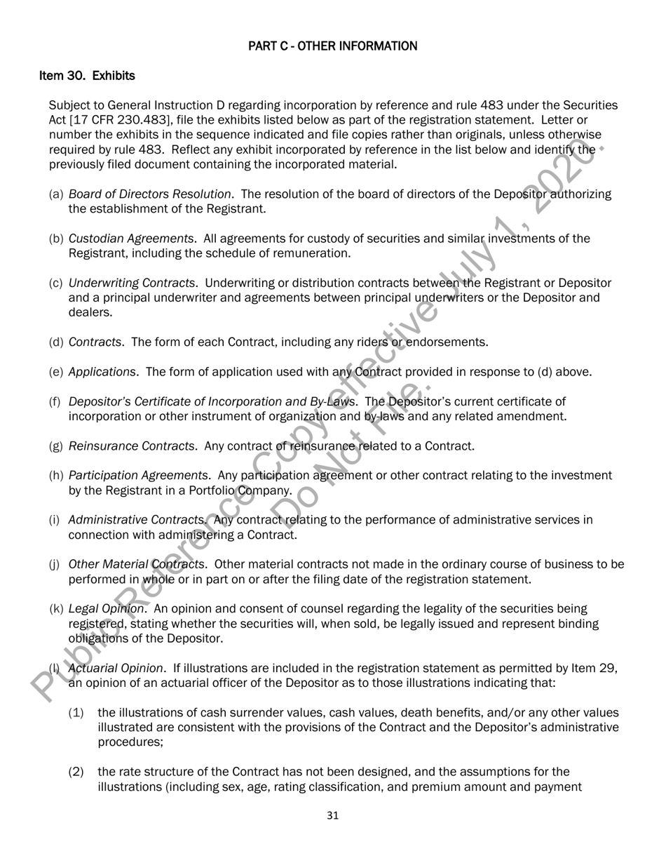 Form N-6 (SEC Form 2567) Registration Statement for Separate Accounts Organized as Unit Investment Trusts That Offer Variable Life Insurance Policies, Page 42