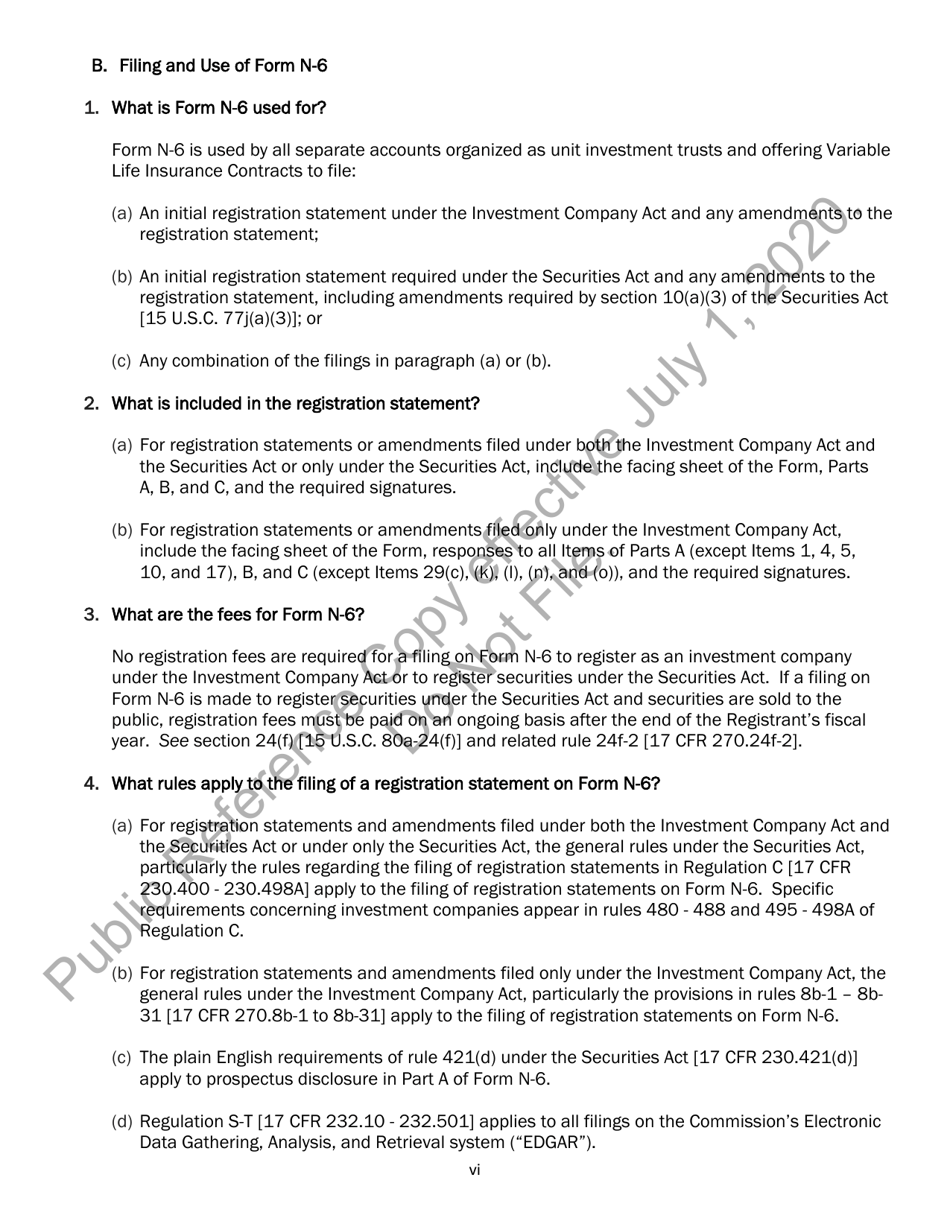 Form N-6 (SEC Form 2567) Registration Statement for Separate Accounts Organized as Unit Investment Trusts That Offer Variable Life Insurance Policies, Page 6