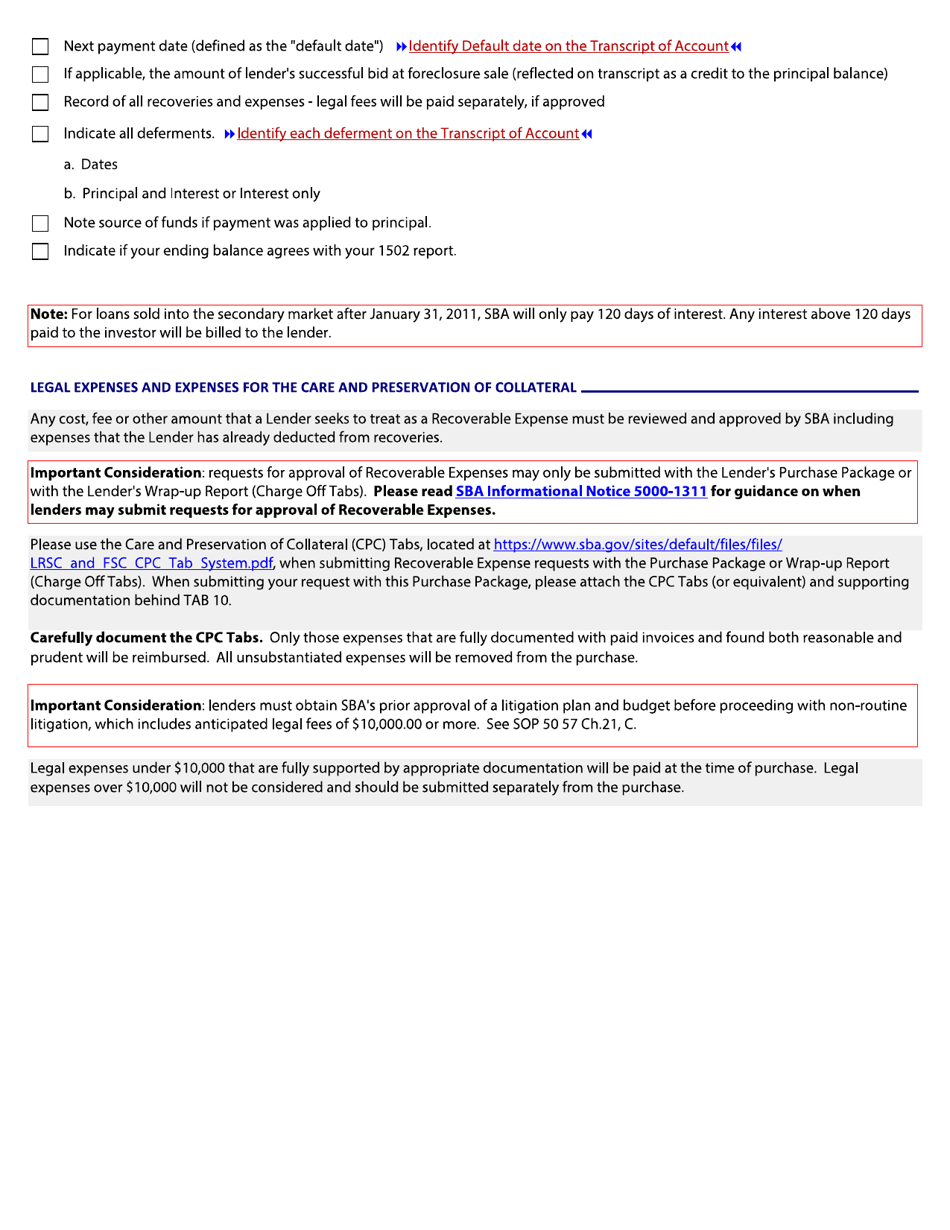 Guaranty Purchase Package Tabs, Page 6