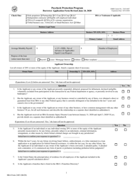 SBA Form 2483 Paycheck Protection Program Borrower Application Form
