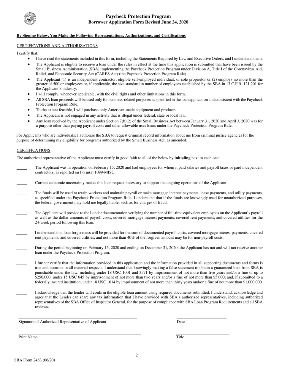 Sba Form 2483 Fill Out Sign Online And Download Fillable Pdf Templateroller 8967