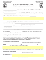 FWS Form 3-2274 U.S. Title 50 Certification Form