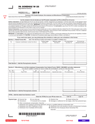 Form PA-40 Schedule W-2S &quot;Wage Statement Summary&quot; - Pennsylvania, 2019