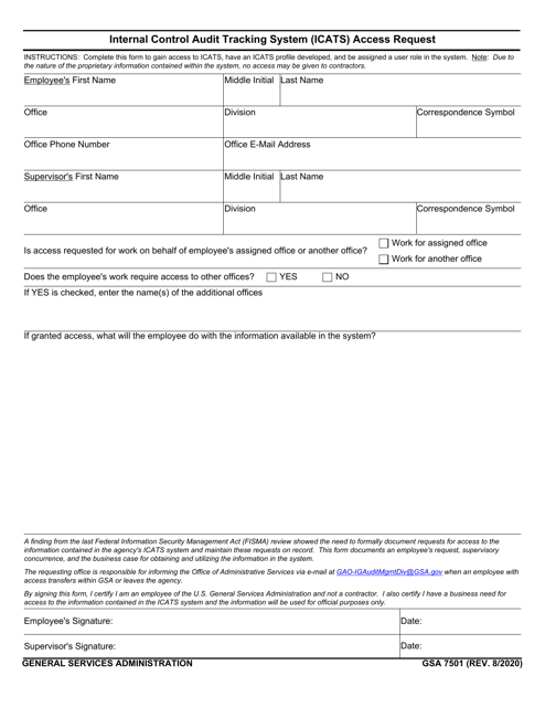 GSA Form 7501  Printable Pdf
