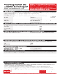 Document preview: Form SF76 Voter Registration and Absentee Ballot Request