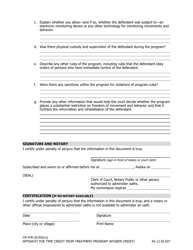 Form CR-478 Affidavit for Time Credit From Treatment Program (Nygren Credit) - Alaska, Page 2