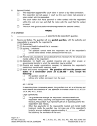 Form PG-405 Order Appointing Partial Guardian - Alaska, Page 4